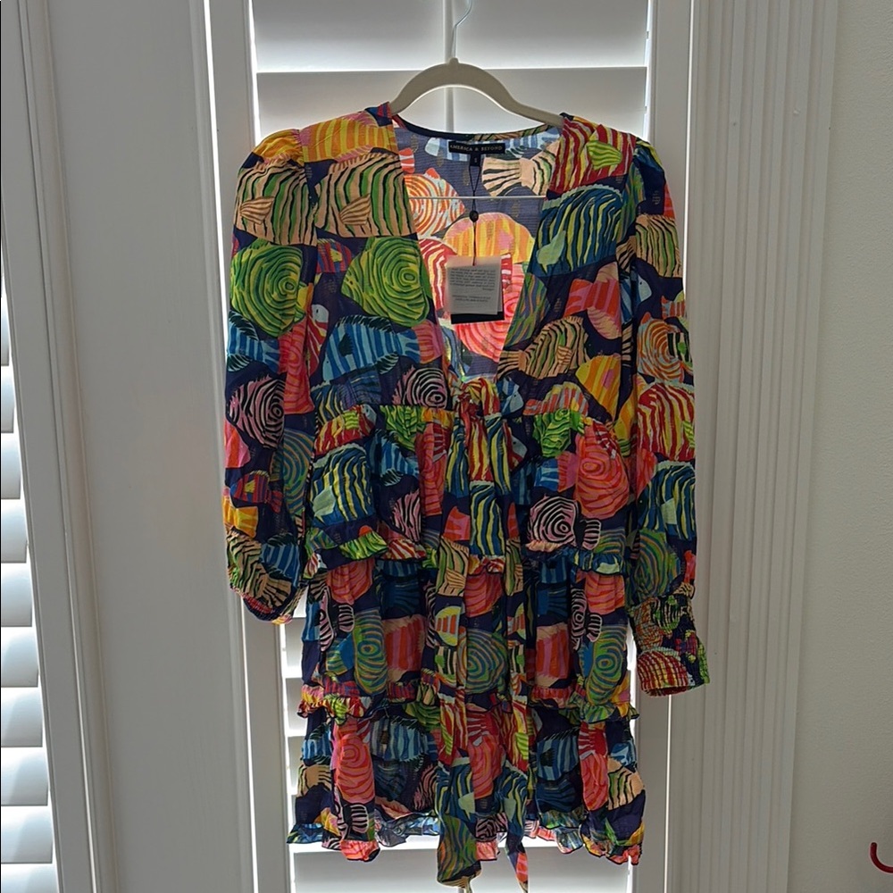 NWT America & Beyond Colorful Fish Patterned Dress